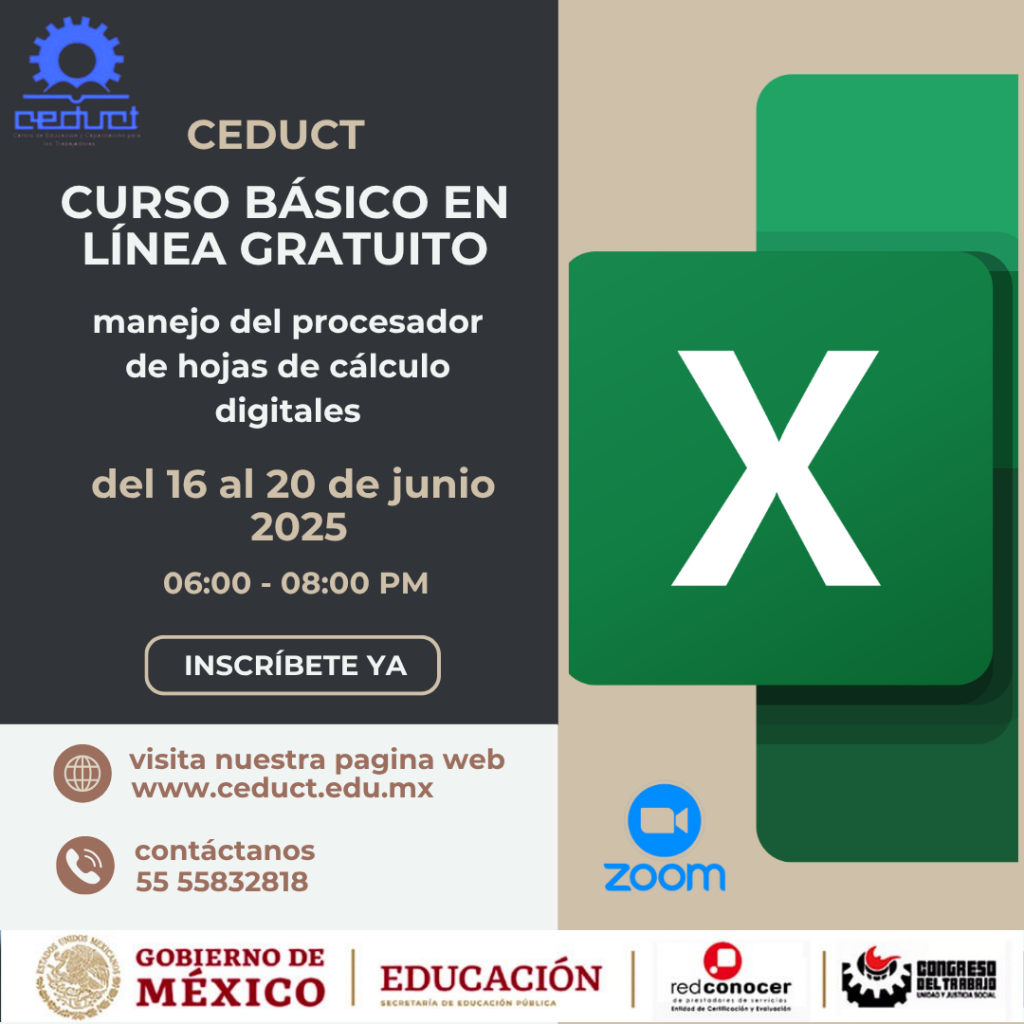 curso en línea gratuito basico junio excel 2025