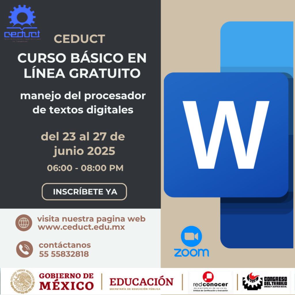 curso en línea gratuito basico junio word 2025